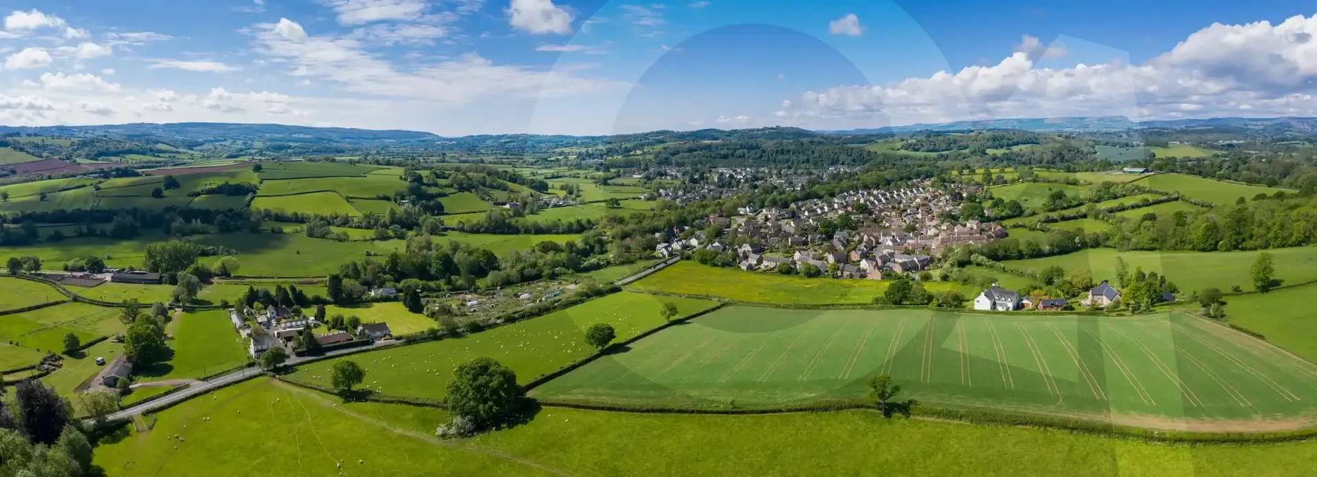 Aerial view of UK countryside — Overland Acquisitions land consultancy